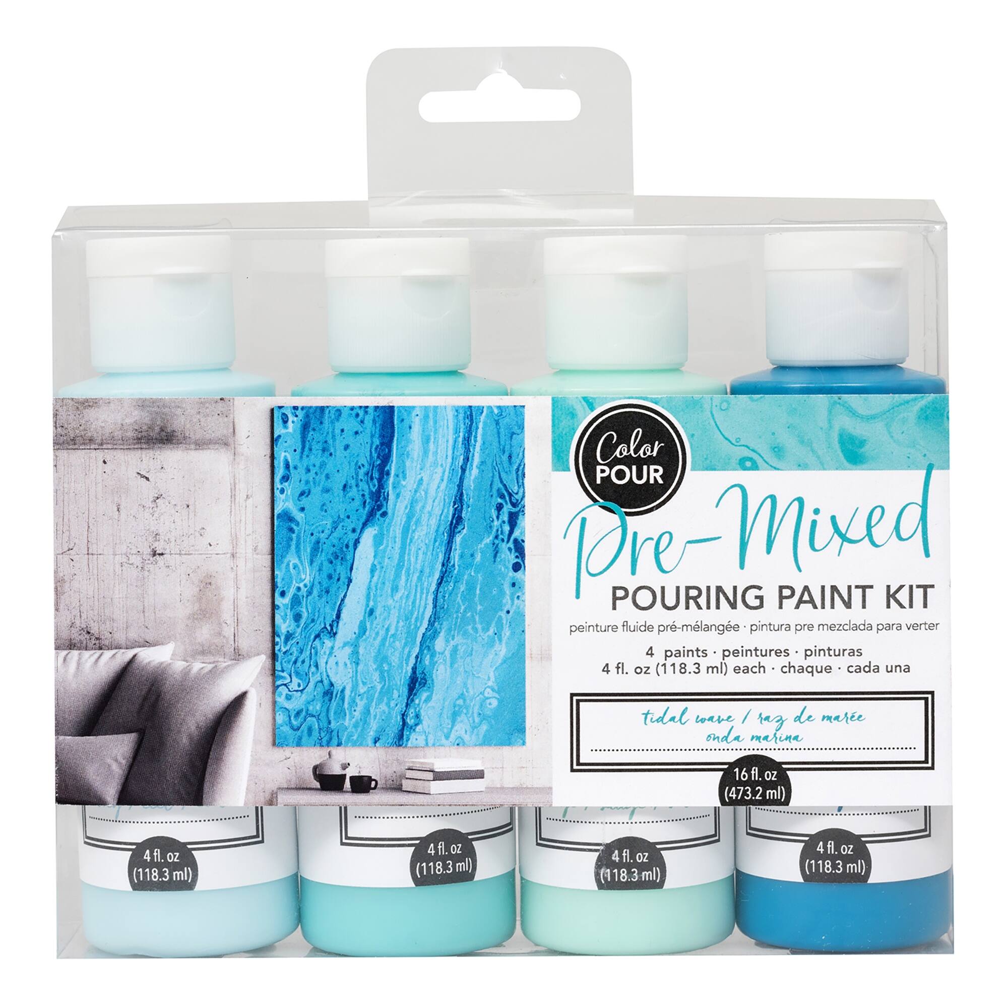 Color Pour 4oz. Tidal Wave Pre-Mixed Pouring Paint Kit